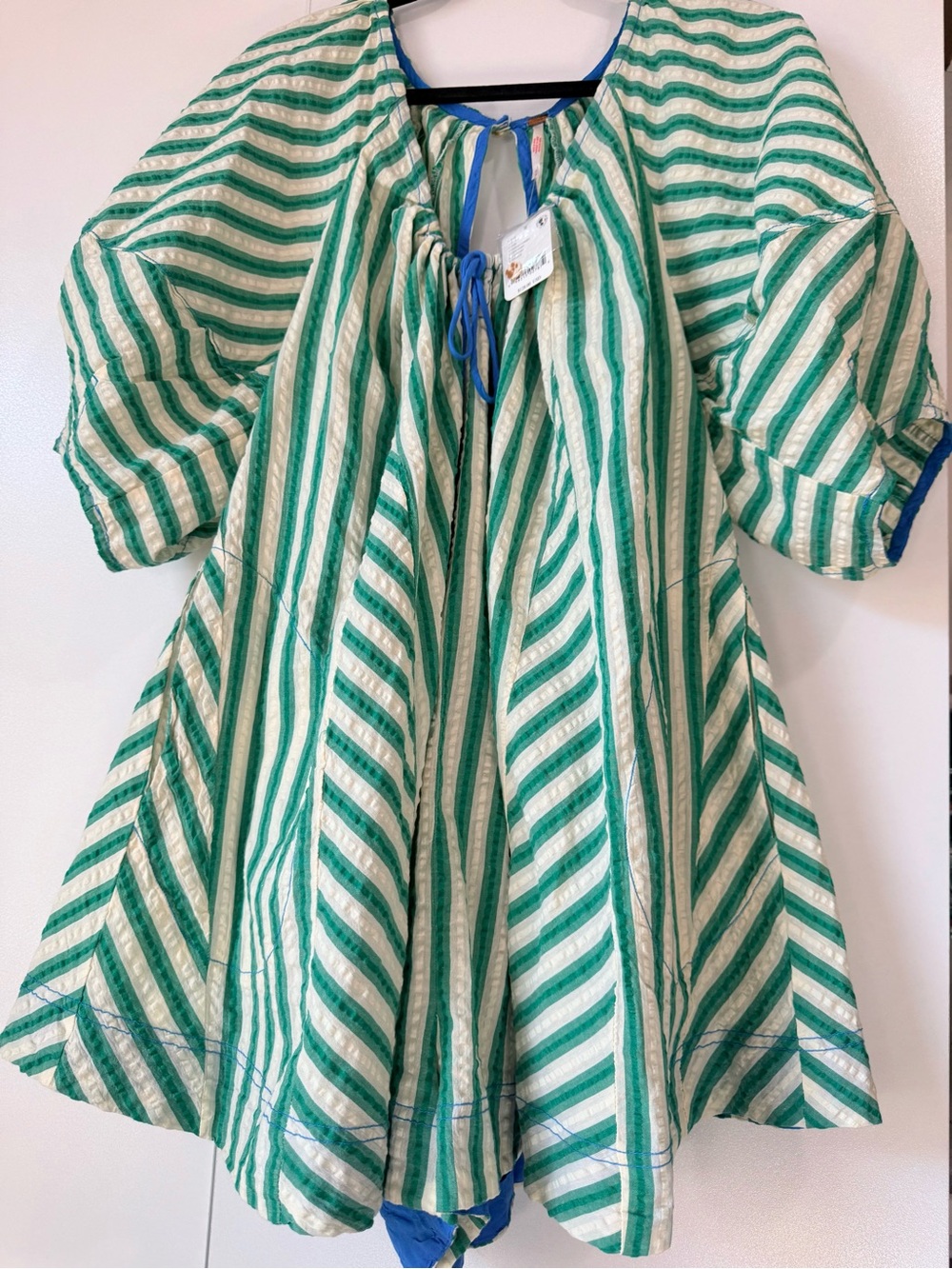 NWT Free People Bop Around Romper Striped Green and White